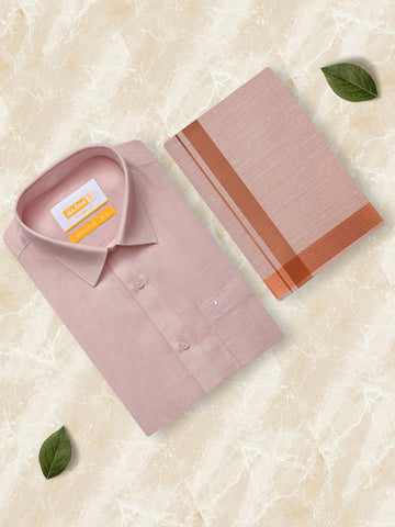 Kids Kondattam Readymade Dhoti & Shirt Set - Copper